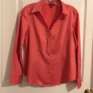 💖Talbots Stretch Cotton Sateen Blouse, Sz 8p